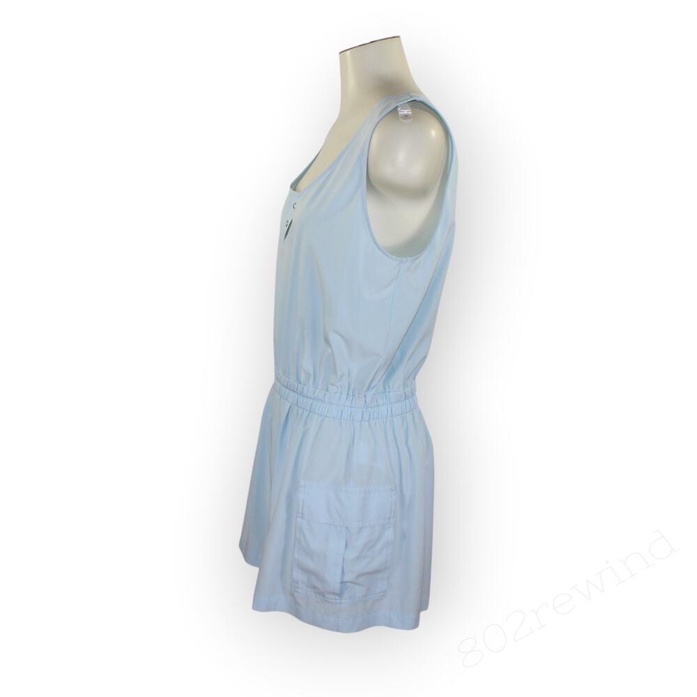 Medium Vuori Villa Utility Romper Light Mist Blue Sleeveless Tank Pockets - Picture 4 of 14